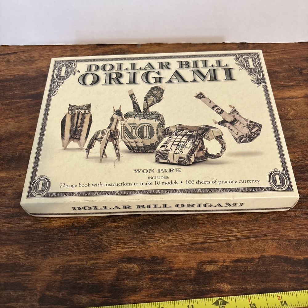 Dollar Bill Origami Kit, by Won Park - 72 Pages Book & 100 Practice Sheets * NEW